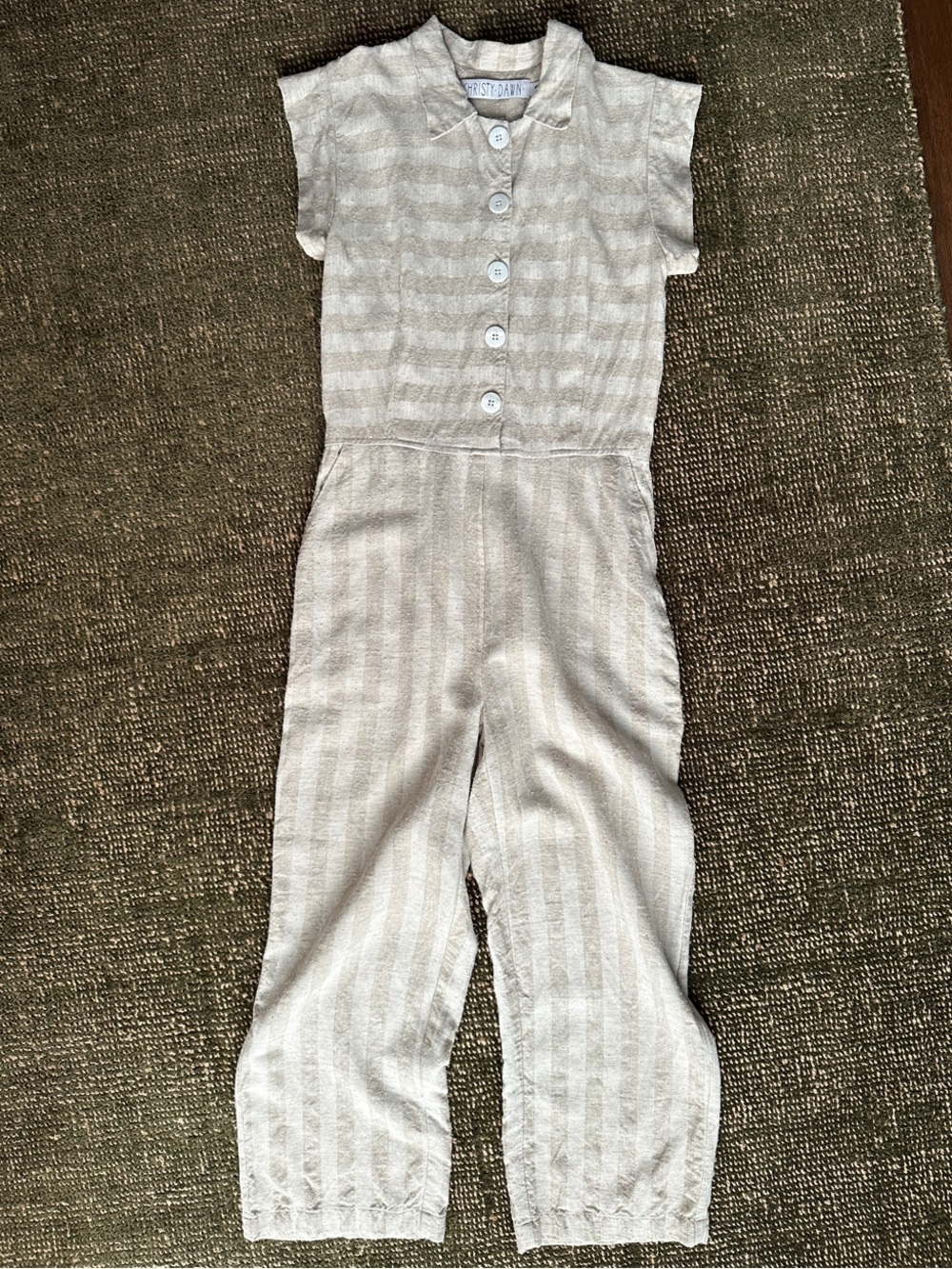 Christy Dawn Linen Striped Jumpsuit